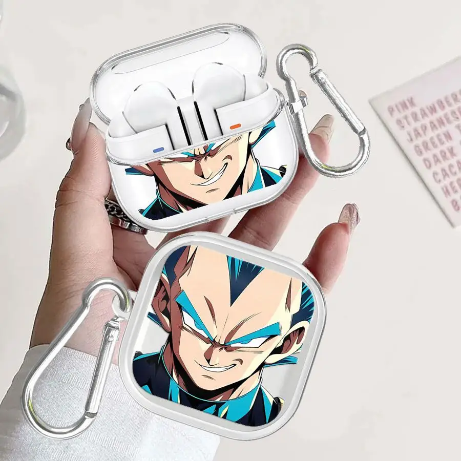 D-ragonS B-allS Vegeta Case For Samsung Galaxy Buds 3Pro 4Pro 2 Live 2Pro 4 Pro 3 FE Clear Earphone Cases Cover With Hook