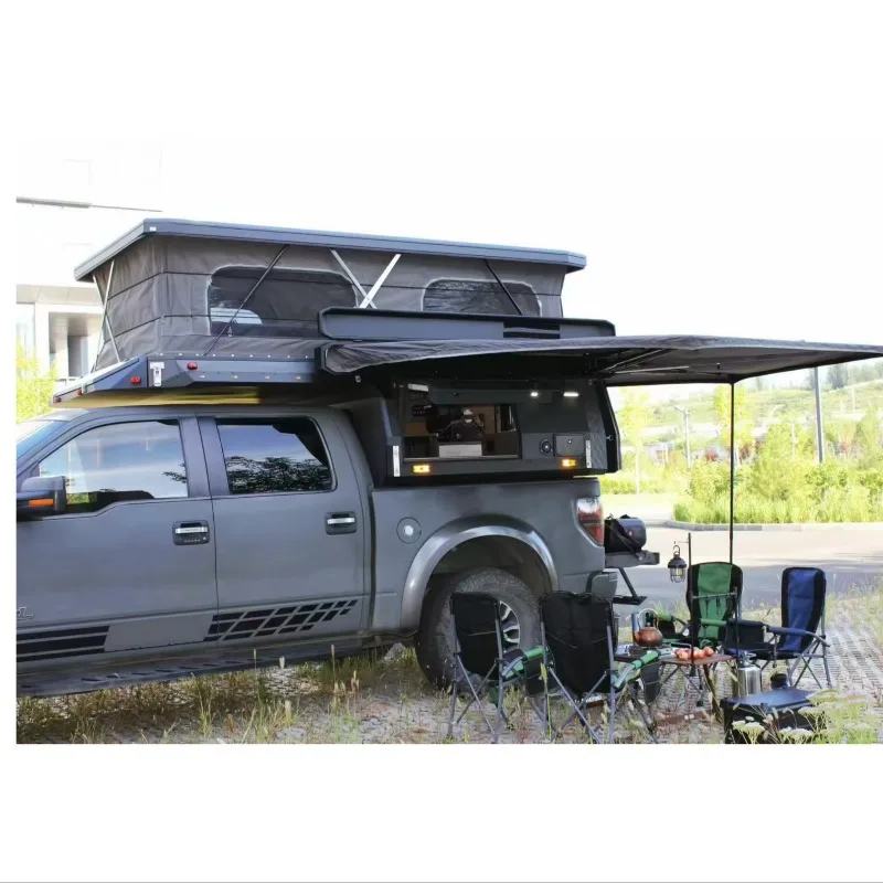 Australian Standard Lightweight Hyundai 4WD Off-Road Pickup Mini Slide-On Camper RV With Outdoor Roof Tent