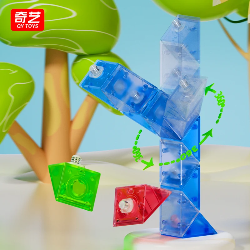 [CubeFun] QiYi règle magique colorée émaillée transparente Cube serpent 24/36/48/72 Segments Puzzle jouets éducatifs enfants pour cadeau