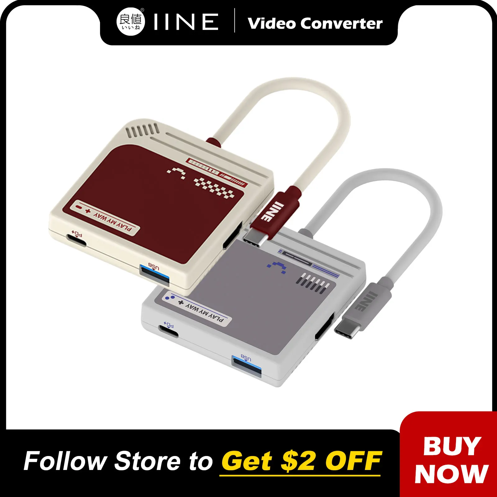 IINE 3-IN-1 Switch Video Converter Support 4K/30HZ USB 3.0 Interface Compatible With Switch/Steam Deck/ROG Ally