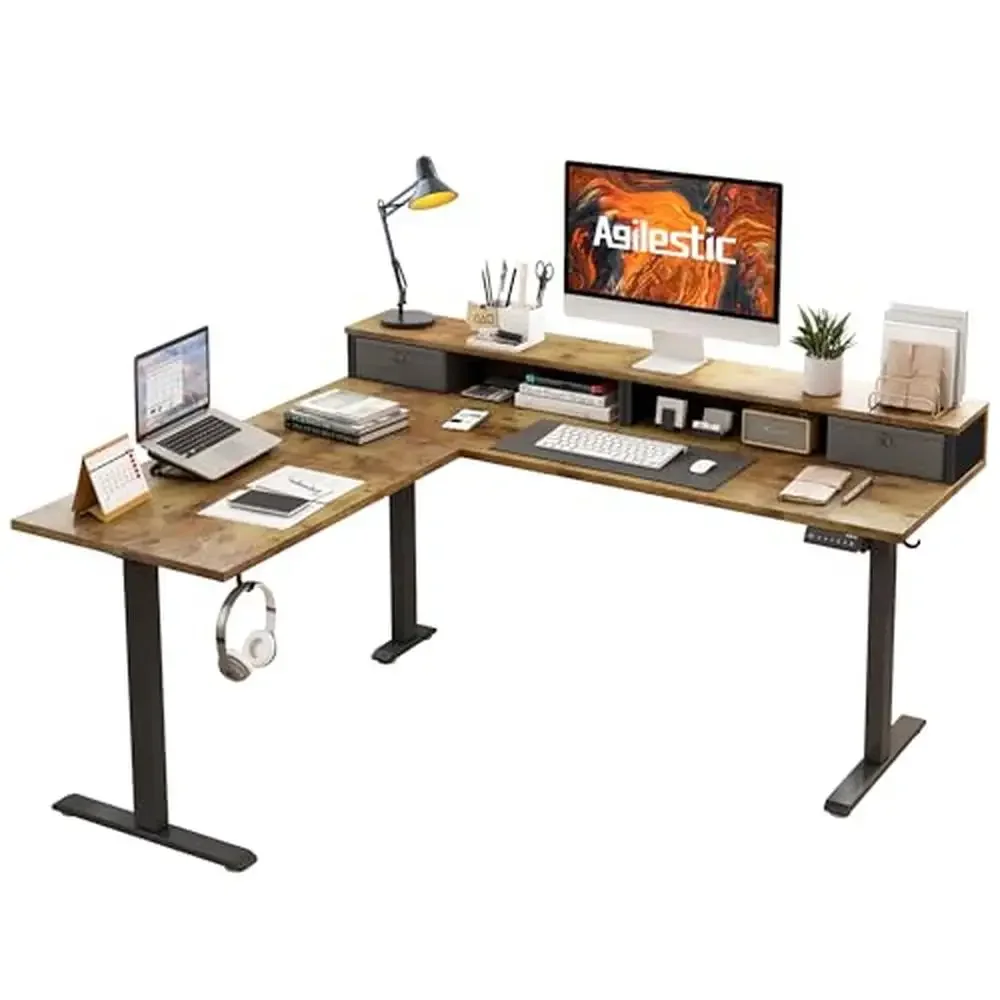 Electric Standing Desk with Drawers 63