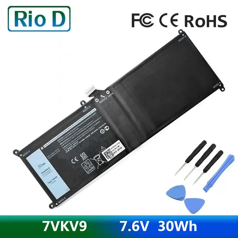 7VKV9 9TV5X 7.6V 30WH Laptop Battery For DELL Latitude XPS 12 7000 7275 9250 Series Notebook 7VKV9