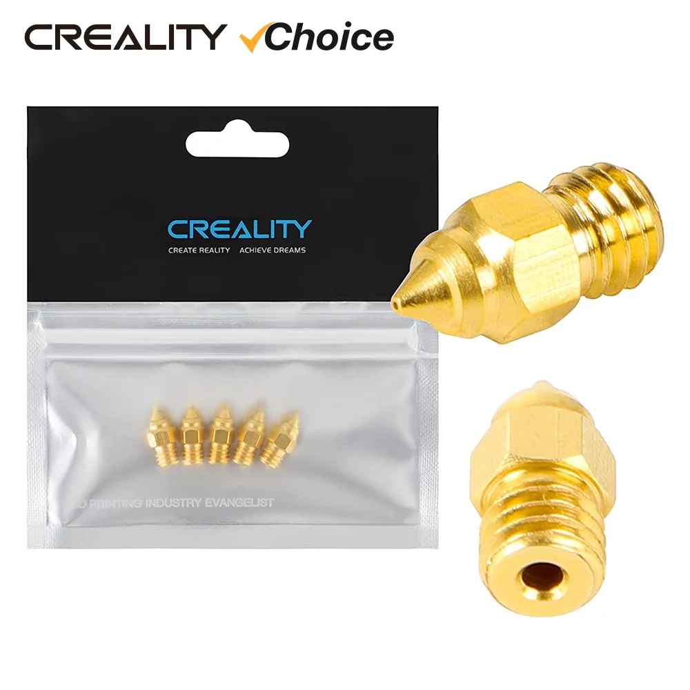 Creality 5pcs/Set 0.2/0.4/0.6/0.8/1.0mm Hotend Extruder Brass Nozzles for CR-6 SE/Ender-3 Series/Ender 5 Series Printer Original