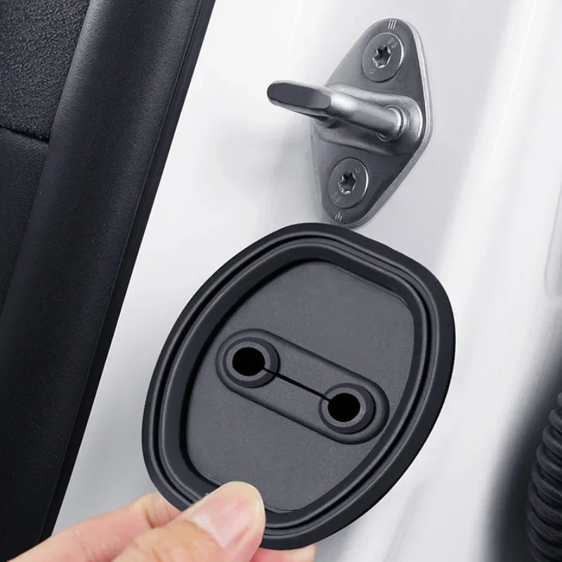 

For LiXiang L8 L9 2022-2024 Silica Gel Black Car Door Lock Cover Trim Sticker Car Accessories