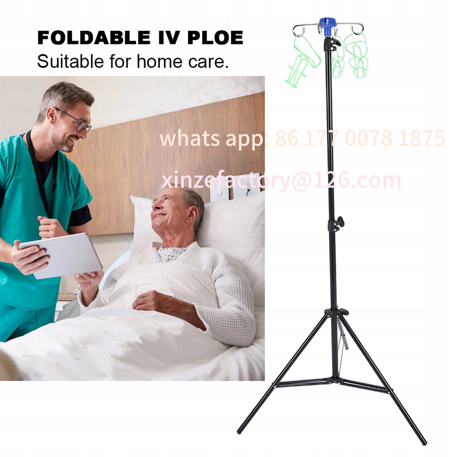 Regulowany, składany stojak na – Iv Infusion Pole recenzja i cena