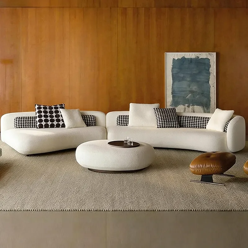 DSA home simple light luxury minimalist cream style sofa living room large flat module living room sofa