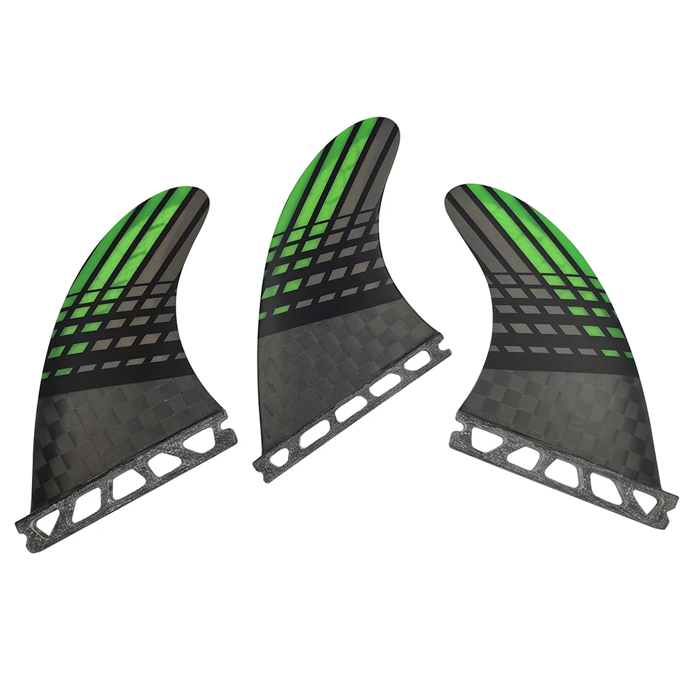 UPSURF FUTURE Fins G7 Carbon Fiber Honeycomb Tri Fin Set - Surfboard Fins S/M/L Compatible with Quilhas Water Sports