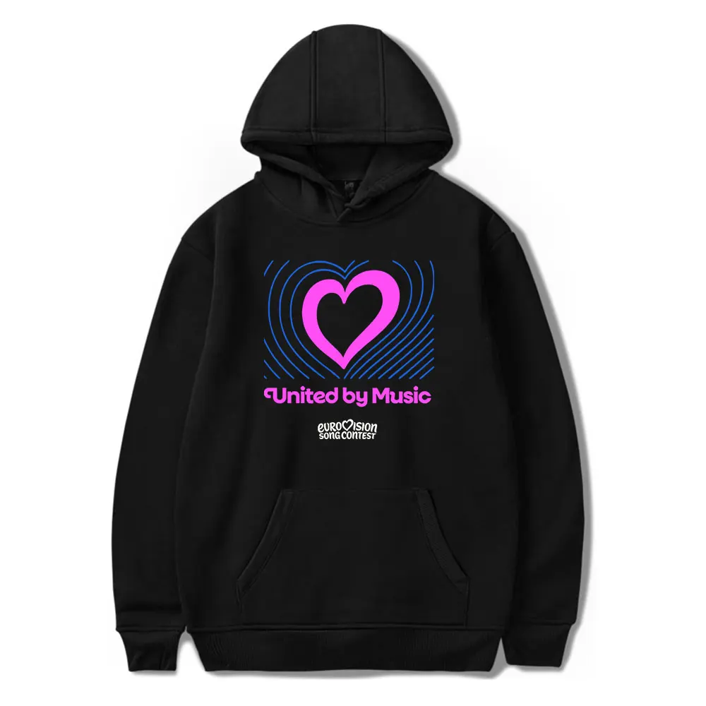 Eurovision 2026 United By Music Heart Hoodie Women Men Sweatshirt Casual Long Sleeve Pullover Clothes