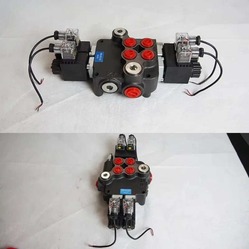 P80 2P80 High Flow 80L/min 80LPM Harvester Hydraulic Solenoid Valve Electrical Control Hydraulic Distributor 12v 24v