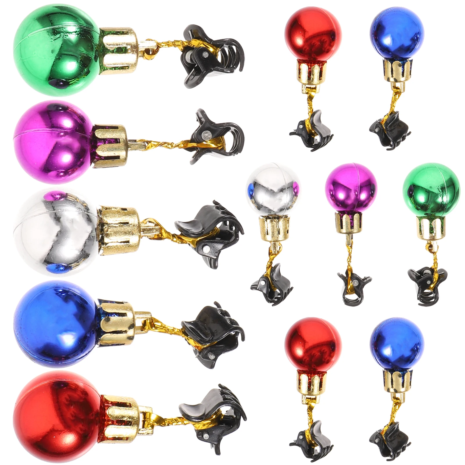 12 قطعة الحلي اللحية احتفالية عيد الميلاد الكرة قلادة كليب للرجال لامعة الوجه الشعر ديكور عطلة حزب التبعي متنوعة #4