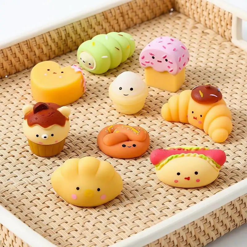 Random Kawaii Squeeze Dessert Blind Box Soft Croissant Shape Stress Relief Toy Independent Pack for Teen Leisure Collectibles