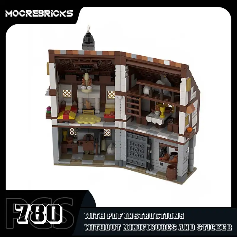 Creative Expert Medieval Bakery Model Advanced Bricks MOC-169454 Scene Architecture Building Blocks Children's Puzzle Gift
