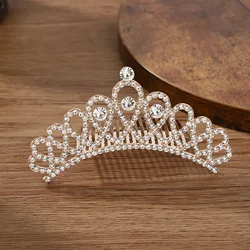 Girls Children Princess Crystal Tiaras Crowns Hair Comb Rhinestone Hairpin Bridal Wedding Hair Accessories Party Jewelry Gifts