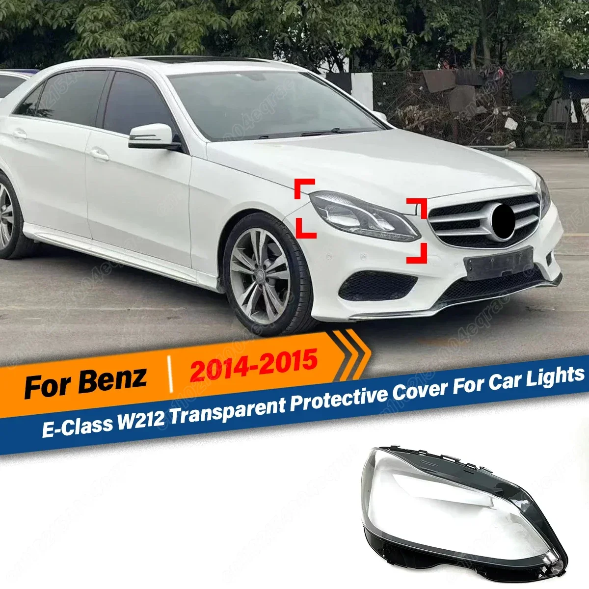 

For Mercedes Benz Class-E W212 E200 E260 E280 E300 E350 2014 2015 Transparent Headlamp Headlight Lens Cover Accessories BodyKit