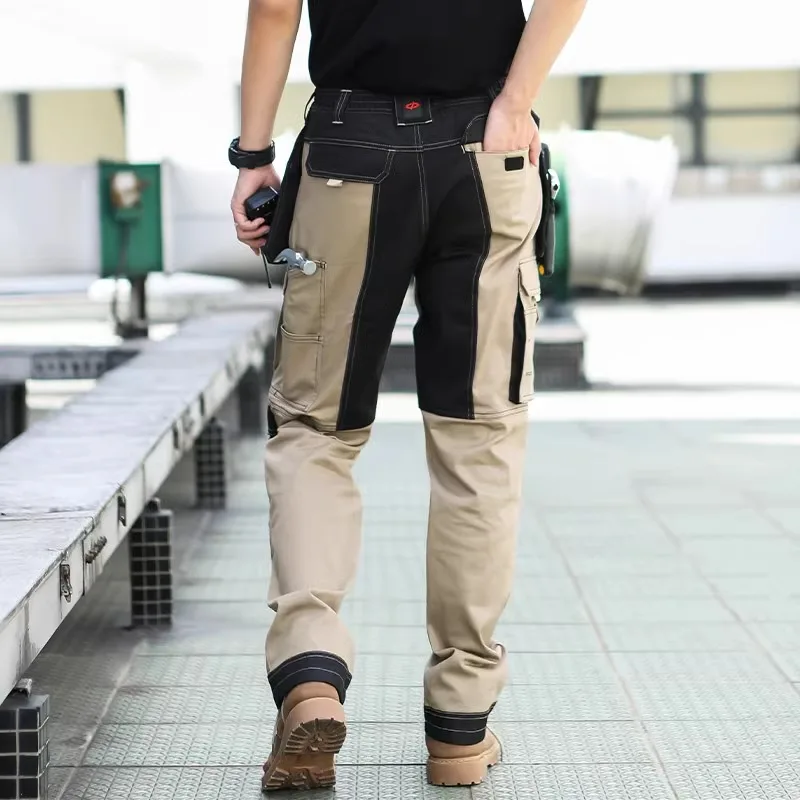 Multi-pocket Cargo Pants Wear-resistant Labor Protection Factory Workwear Multifunctional Oxford Knee Pads Men's Trousers