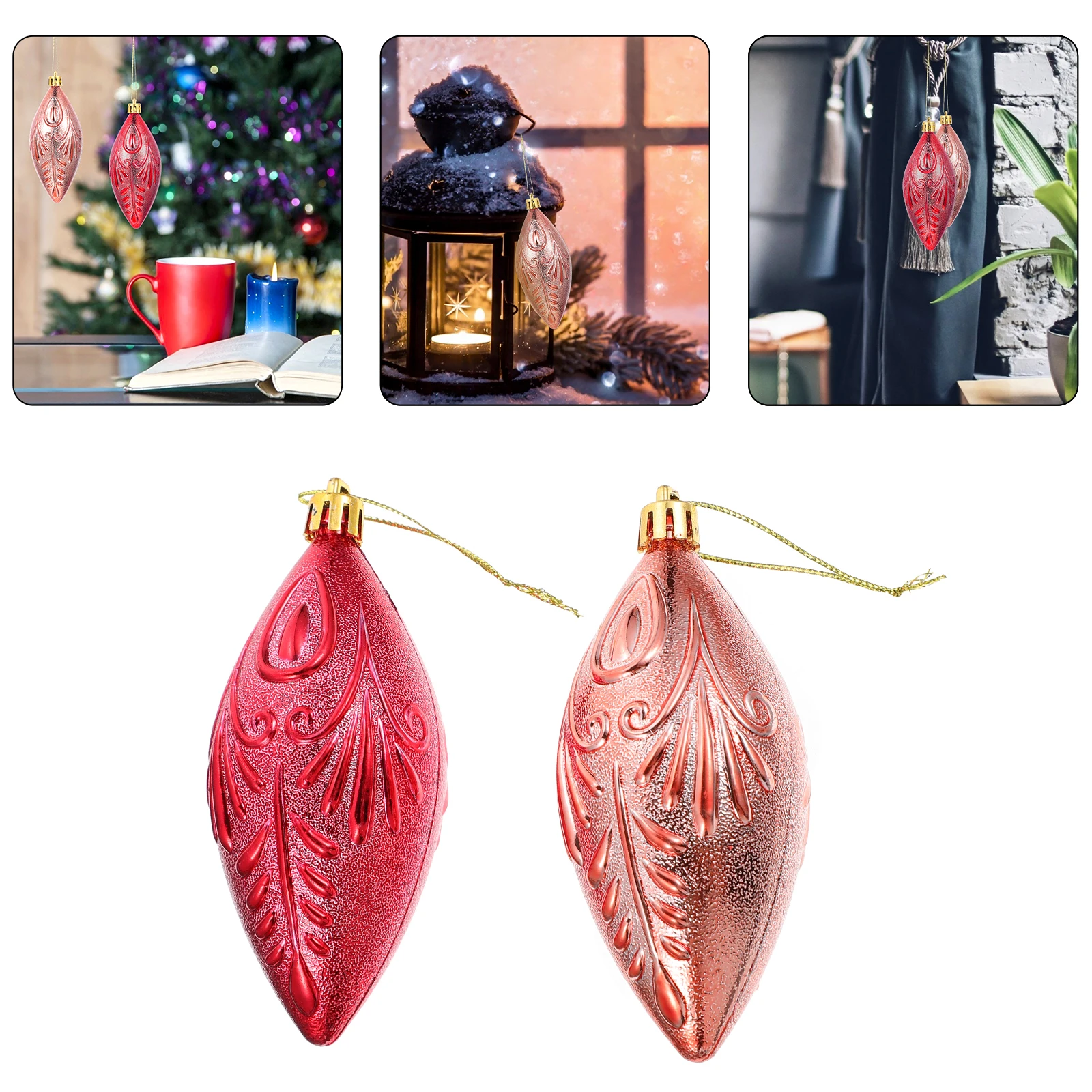 

8Pcs Plastic Pinecone Hanging Decor Christmas Tree Ornament Xmas Pendant Party Supplies Holiday Decoration Gift Set