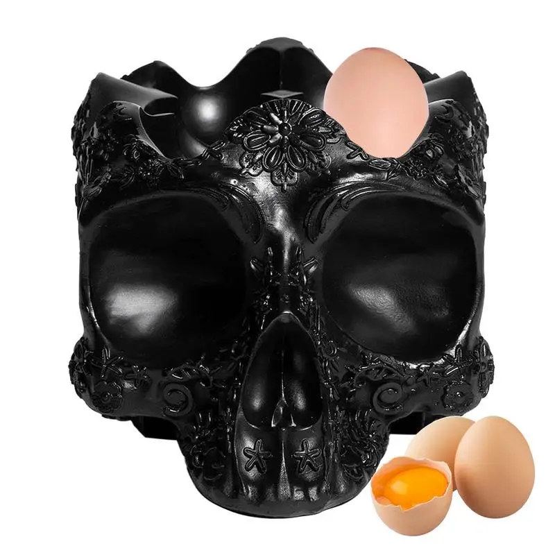 Imagem -03 - Halloween Skeleton Egg Holder Cozinha Gótica Eggs Storage Skull Display Stand Egg Organizer Dispenser Serfeware Tray Racks 1pc