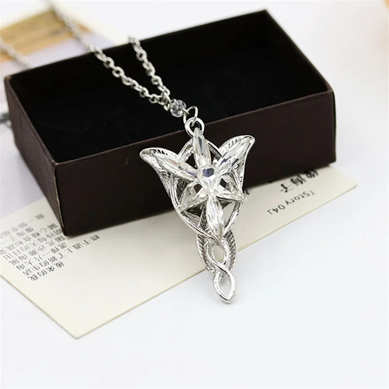 ภาพยนตร์ Arwen Evenstar สร้อยคอเงินสีคริสตัลจี้สร้อยคอสําหรับสาวปาร์ตี้เครื่องประดับของขวัญเครื่องประดับ
