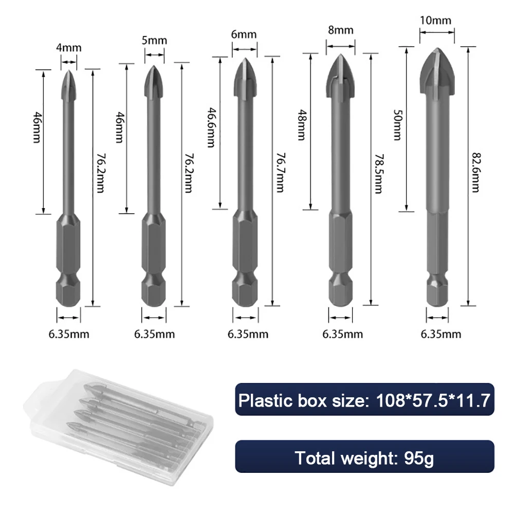 

Cross Hex Tile Bits Glass Ceramic Concrete Hole Opener Alloy Triangle Drill Size 4/5/6/7/8/10 mm Power Tools Accessories