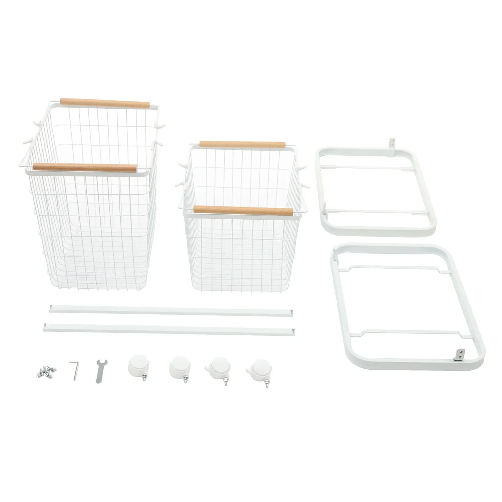 Cesta para la ropa sucia hueca de 2 niveles con ruedas universales lisas, espacioso para ropa sucia, liviana y resistente para el baño