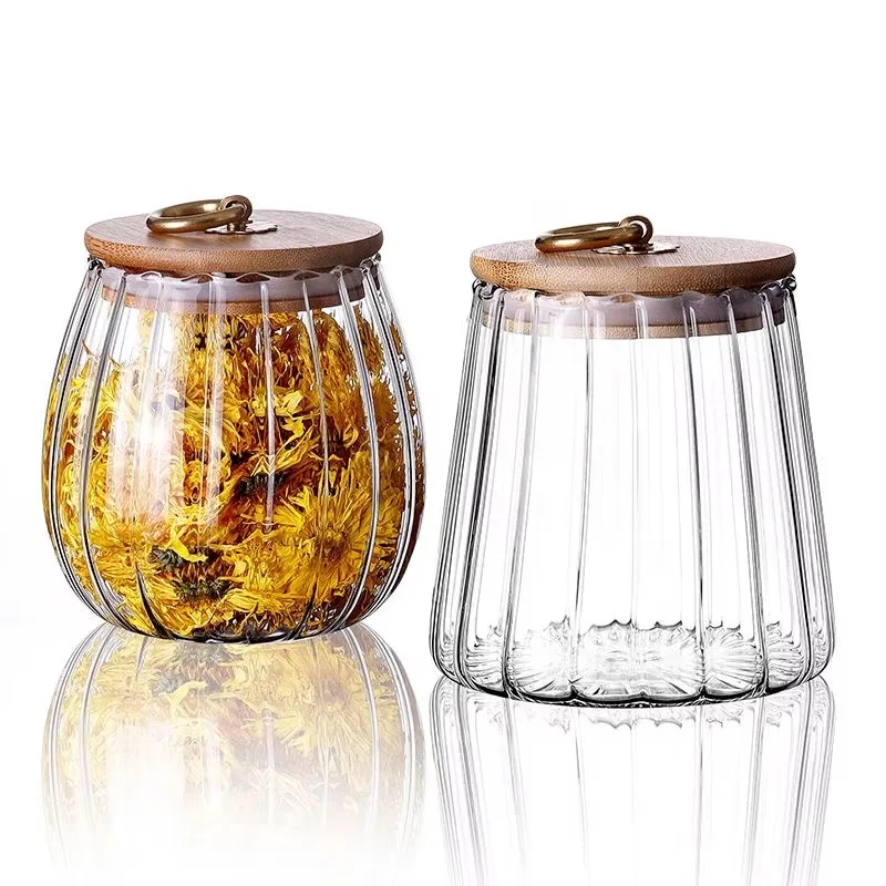 Borosilicate Glass Storage Jars with Lids Kitchenware Food Spaghetti Bean Spice Keep Fresh Jars