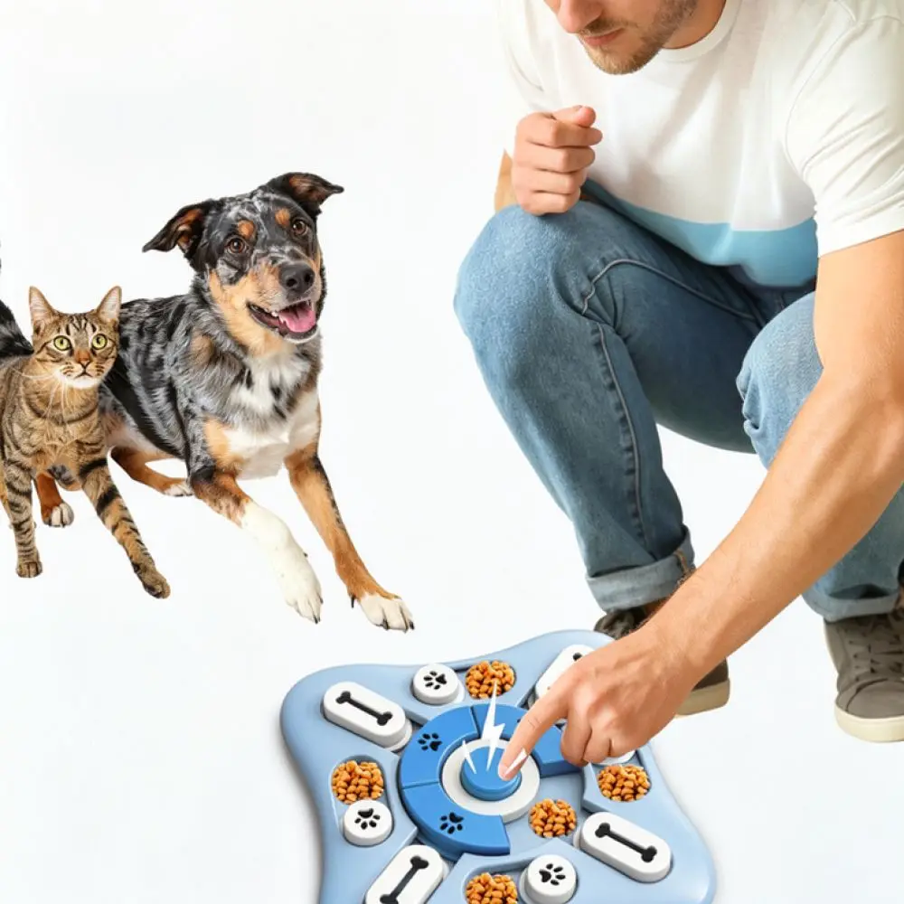 Anti Choke Slow Feeding Dish For Dogs Puzzle Toy Sounding Interactive Bowl Healthy Digestion Training Pet Accessory