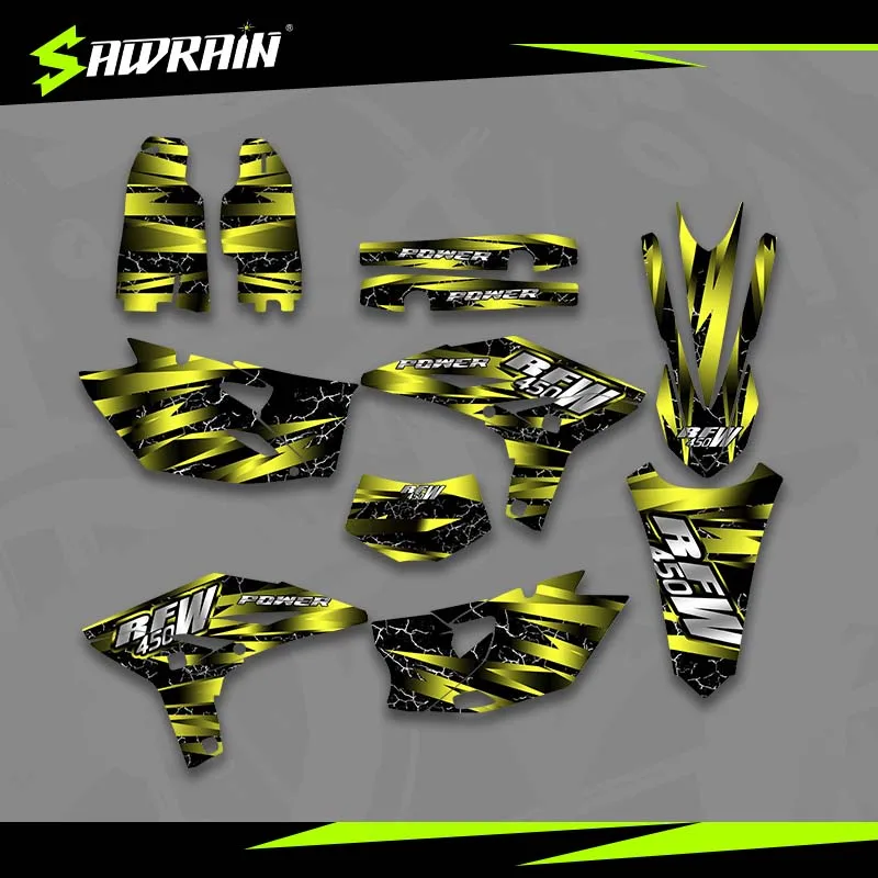 

Sawrain Motorcycle Graphics Backgrounds Decal Stickers Kits for YAMAHA 12-15WRF450