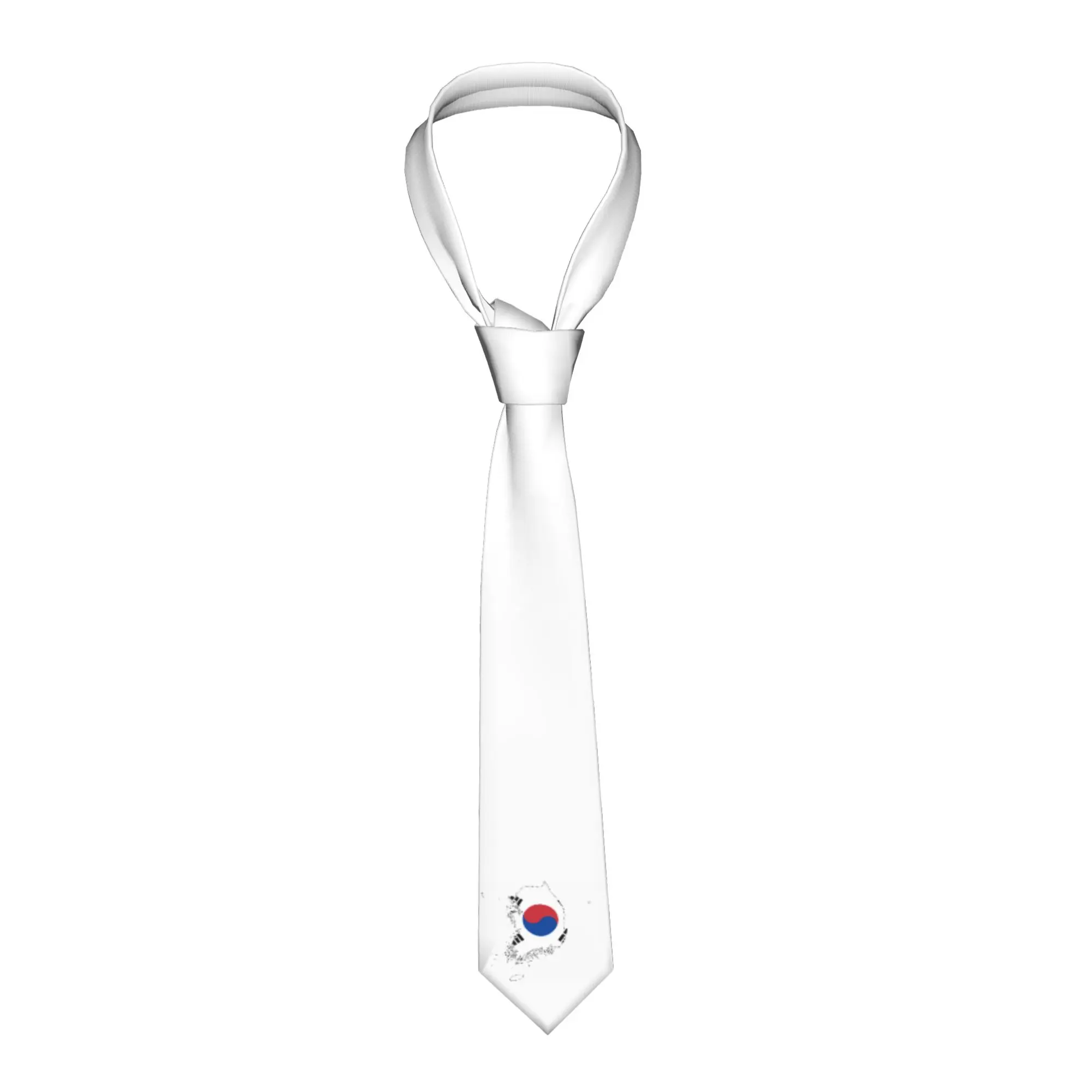 South Korea Flag Map Neck Tie Men Classic  Silk Wedding Necktie