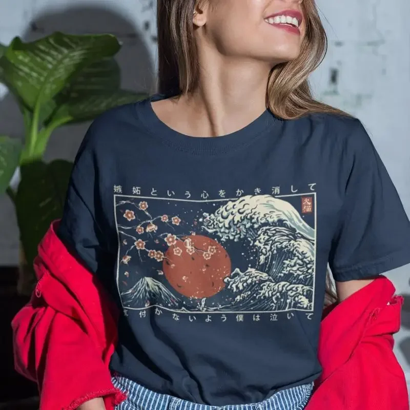 Great Wave Off Kanagawa T Shirt Japan Japanese Grunge Aesthetic Kawaii clothing Hokusai tee