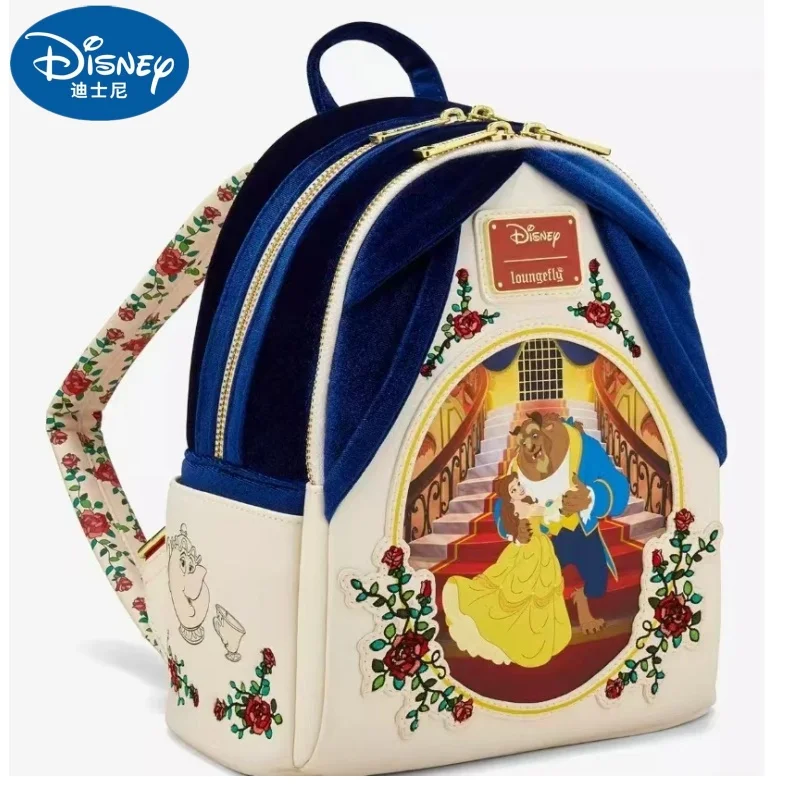 

New Loungefly Disney Beauty And The Beast Small Size Rainy Day Series Backpack Waterproof Fashion Bag Girl Gifts Toys