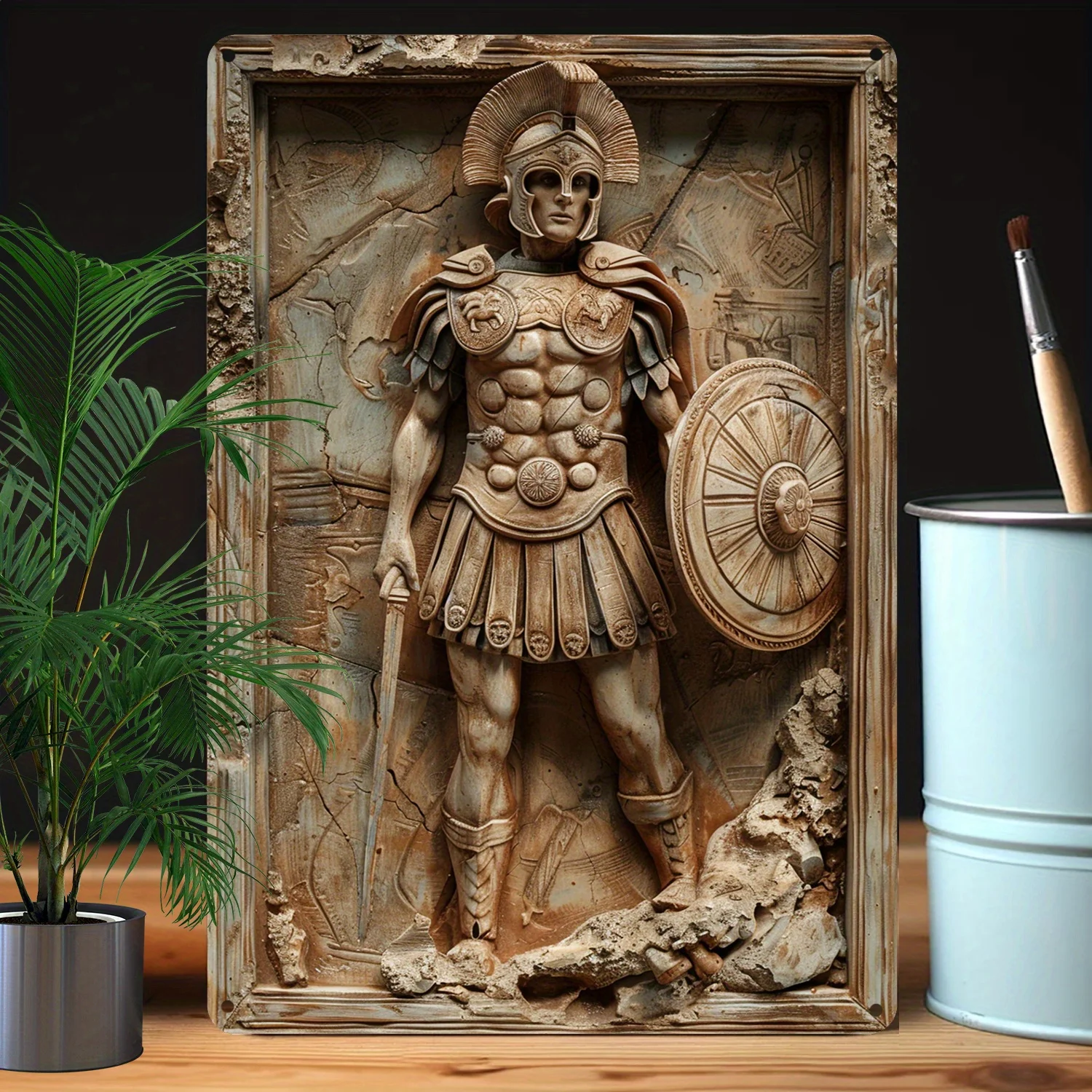 Gladiator-Themed Metal Sign, Vintage Autumn & Winter Decor For Home, Gym, Bathroom, Garden, Studio, Classroom - Perfect Gift