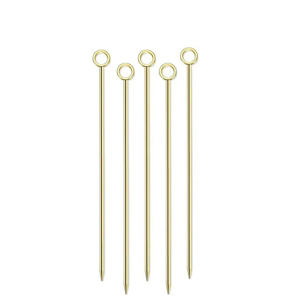 

Stainless Steel Kitchen Tools Party Bar Decoration Fruit Fork Fruit Sticks Cocktail Picks Toothpicks