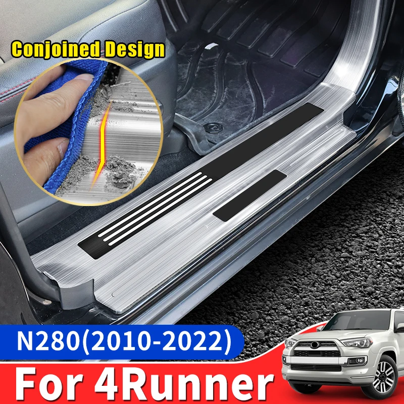 Threshold Stainless Steel Protection Plate For Toyota 4Runner TRD Off Road Pro 5th 2012-2022 Interior Decoration Accessories