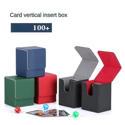 Caja de cubierta de cartas comerciales de cuero PU con cierre magnético, almacenamiento de tarjetas de juego, Protector de tarjetas de juego, más de 100