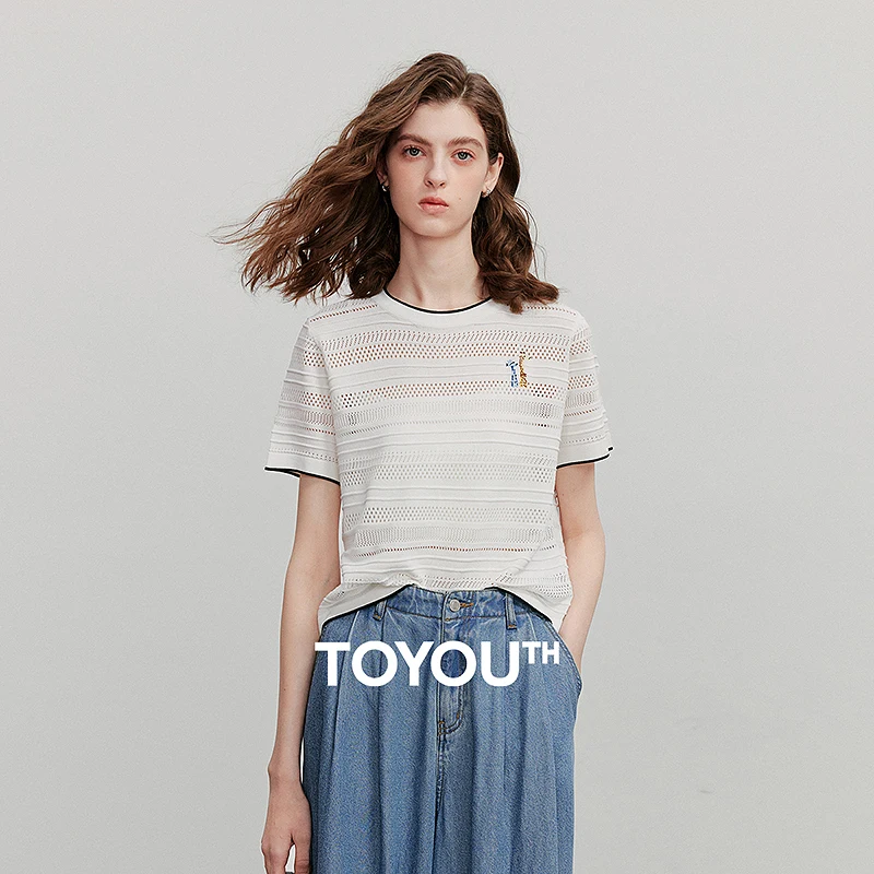 

TOYOUTH Women Knitwear 2025 Summer New Tops 8523069