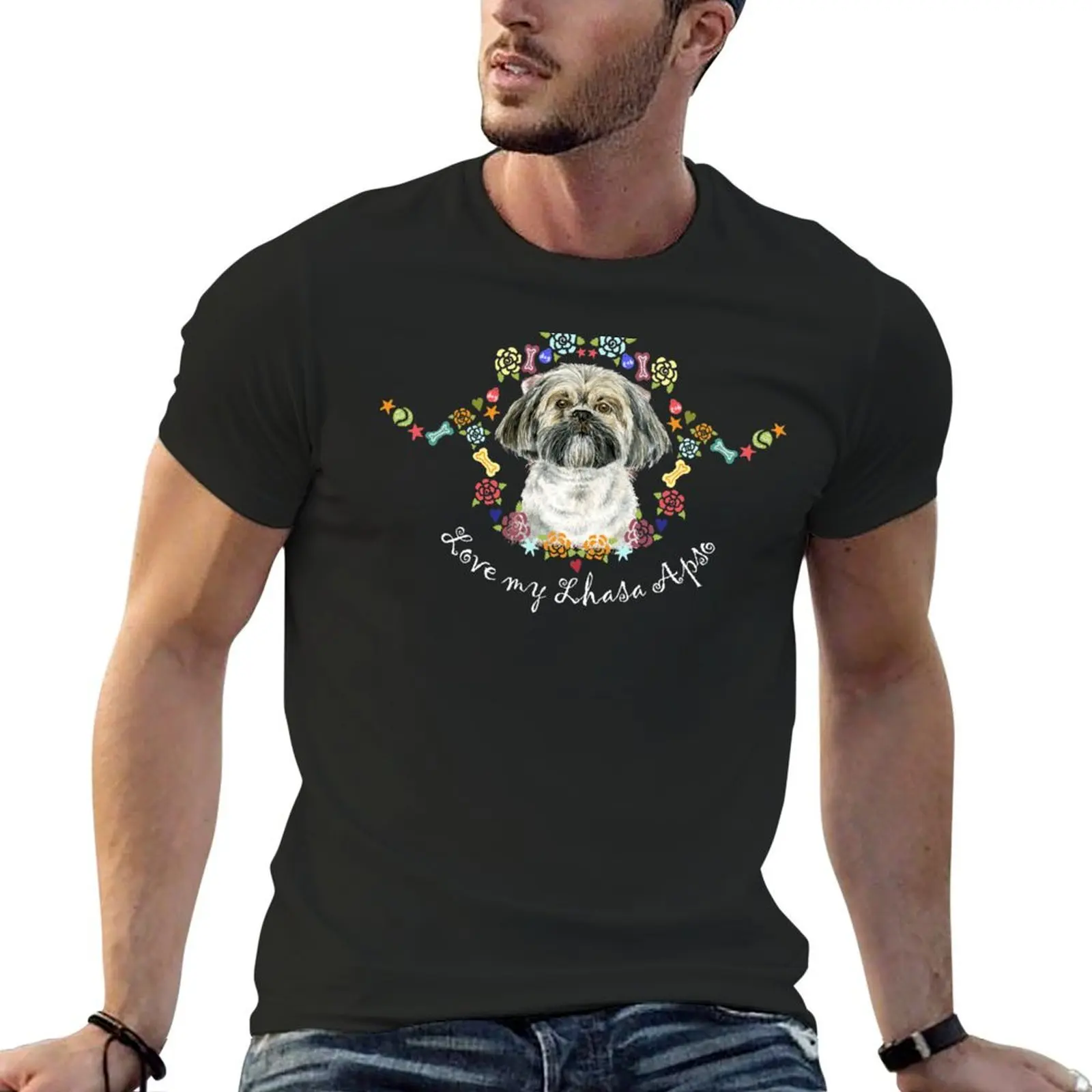 Lhasa Apso to Love T-Shirt vintage graphic tee baggy shirts oversizeds hippie clothes men t shirts high quality