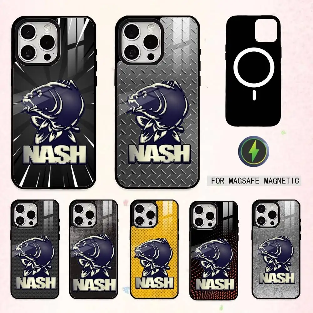 

Крутой чехол для телефона N-Nash Fishing для iPhone 17,16,15,14,13,12,11 Plus, Pro Max, магнитный для беспроводной зарядки Magsafe