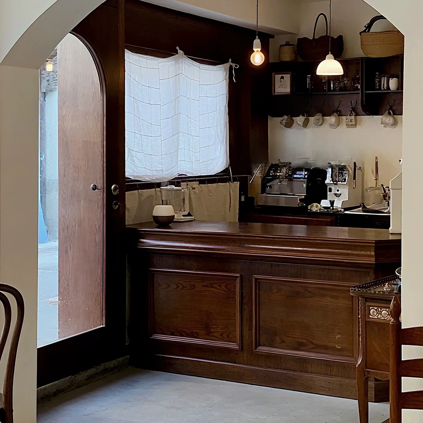 Bar coffee shop checkout page retro American Chinese restaurant small restaurant counter