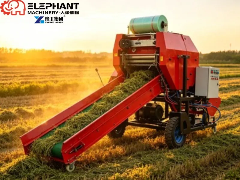 Combined Mini Square Silage Baler And Wrapper Machine Hay Straw Forage Baling Equipment For Small Farm