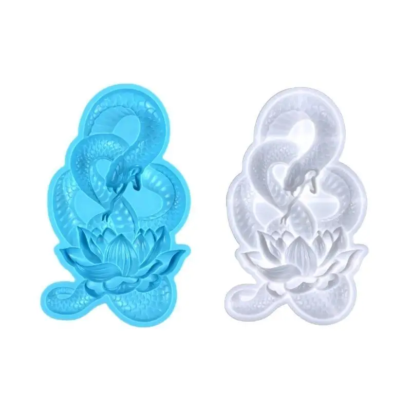 P9FE Lotuses Schlange Silikon Form DIY Wand Dekoration Wohnzimmer Dekorative Ornamente – Detail 5
