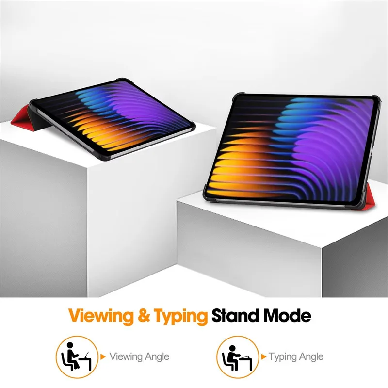 Dreifach Faltbare Hülle für Xiaomi Pad 8 Pro 11,2 Zoll mit Auto-Wach- und Schlaf-Funktion Stoßfeste Lederabdeckung – Detail 4