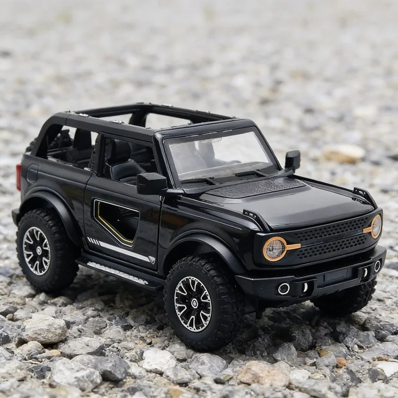 

Масштабная модель внедорожника Ford Bronco Lima 1:24, литая металлическая, со звуком и светом, игрушка для детей, подарок