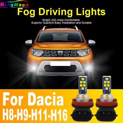 2x H11 H8 Led Fog Light Headlight Canbus H16 H9 Car Bulb 6000K Diode Driving Running Lamp 12v 55w For Dacia Duster Sandero Logan