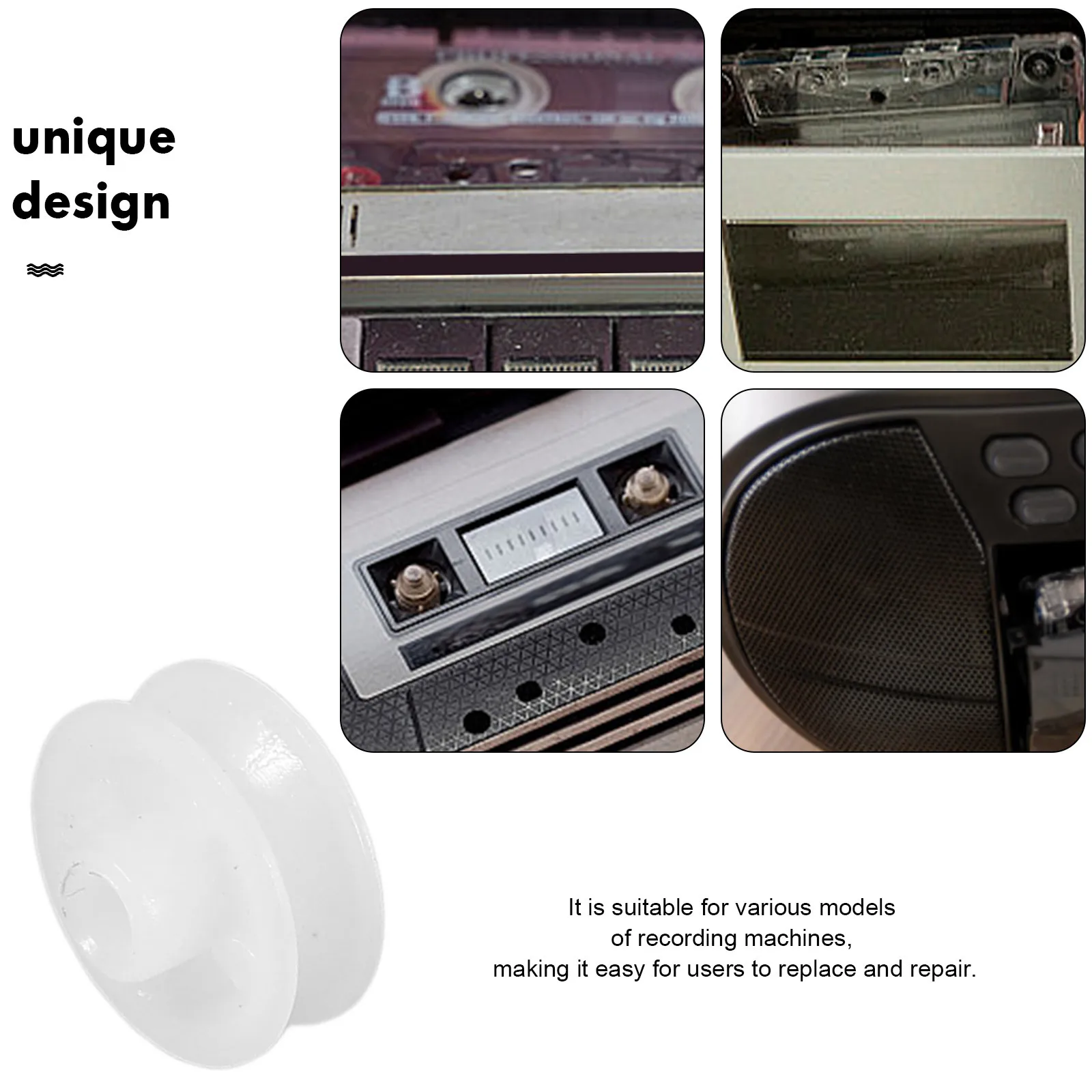 10 قطعة عجلة حزام من البلاستيك الخامس الأخدود محرك لمشغل الشريط معدات الصوت مسجل إصلاح جزء الشريط سطح السفينة بكرة تسجيل