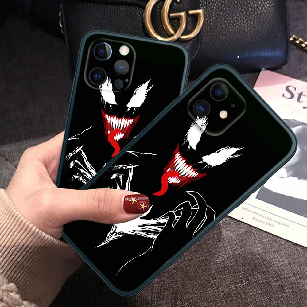 S1 Marvel Venom Soft Case for Soft Silicone phone Case for iPhone 15 14 Plus 13 12 11 X XS XR Pro Max Mini 8 7 Plus