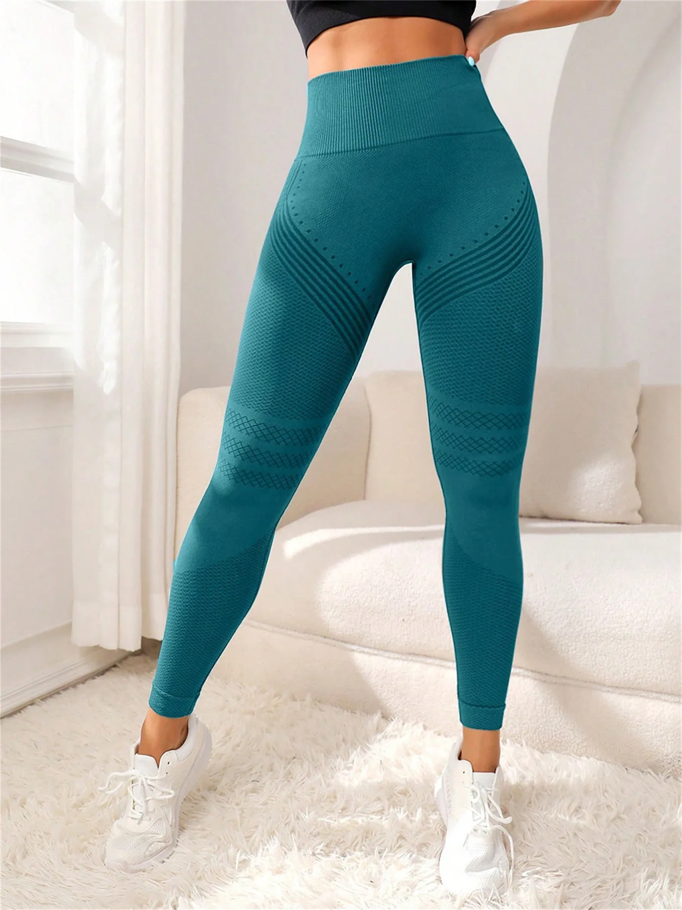 Sports Pants With Sexy Lines Lifting Buttocks Sports Tight Pants Women's High Waisted Elastic Fitness Pants Running Yoga Pants image 4