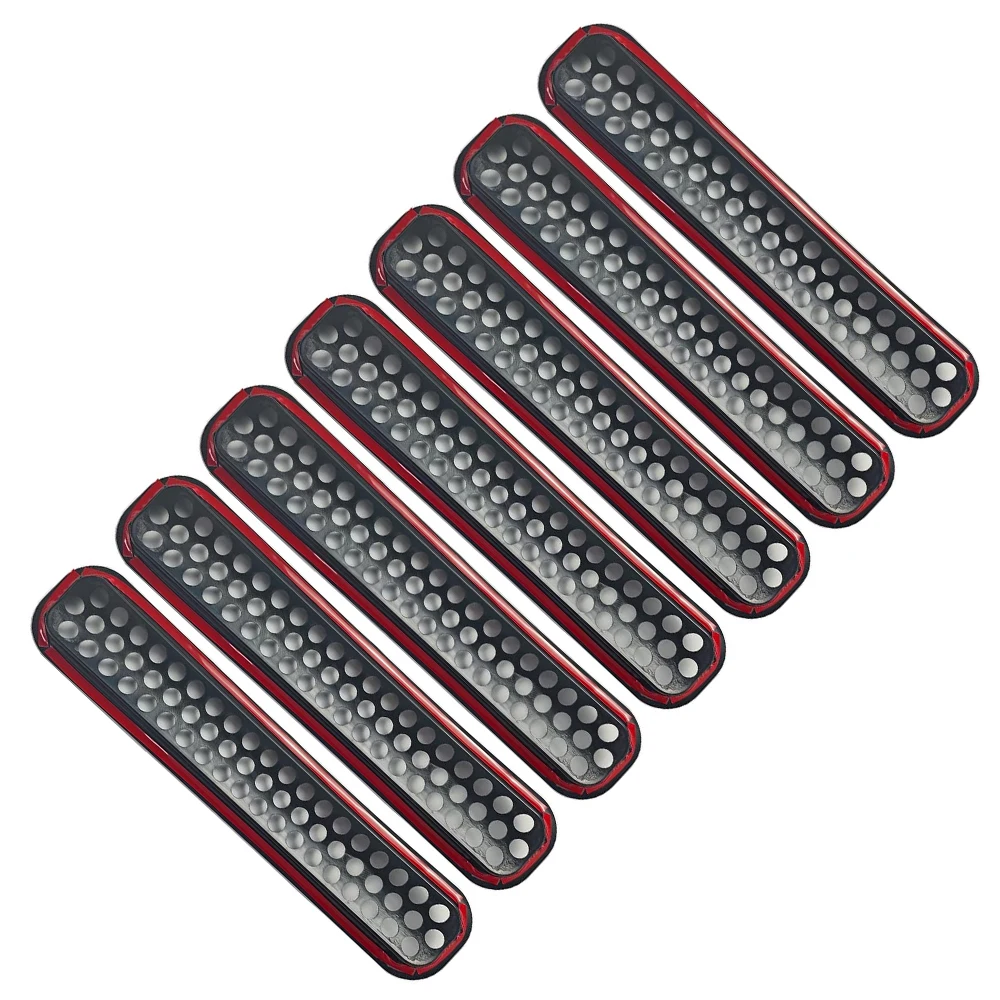 7-teiliges Frontgrill-Gittereinsätze-Abdeckungs-Zier-Set für Jeep Wrangler TJ 1997 1998 1999 2000 2001 2002 2003 2004 2005 2006 – Detail 6