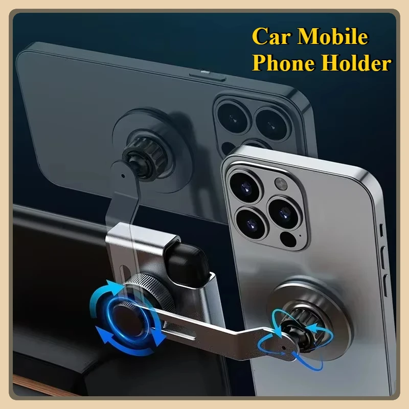 Vehicle Bracket Universal Magnetic Suction Central Control Screen Car Mobile Phone Holder Aluminum Alloy Base Car Accessories