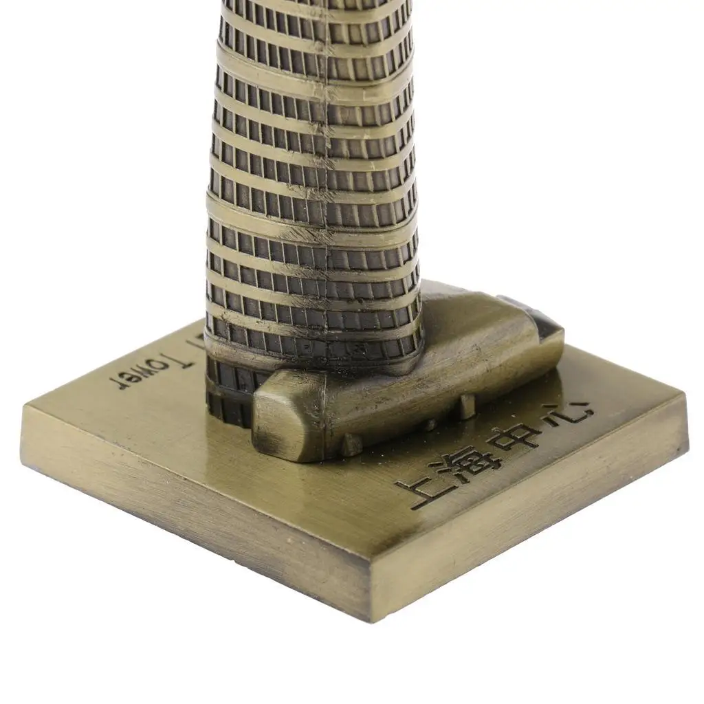 Souvenir Building Metal China Shanghai Tower Model Desk Decor Gift - 15cm