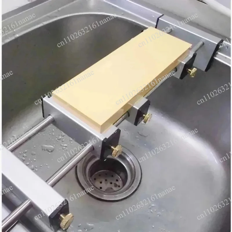 adjustable-aluminum-alloy-whetstone-holder-kitchen-sink-waterstone-base-grinding-stone-shelf-with-450-80mm-sliding-frame